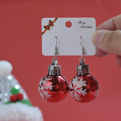 Red Christmas Ball Earrings - Image 4