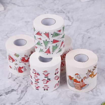 Christmas Toilet Paper 5 Rolls for Home Office Restroom Holiday Decor - Image 2