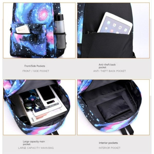 Cristiano Ronaldo Backpack 3-Piece Set, Black Youth School Backpack - Image 2