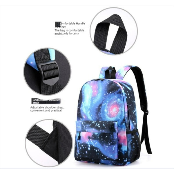 Cristiano Ronaldo Backpack 3-Piece Set, Black Youth School Backpack - Image 3