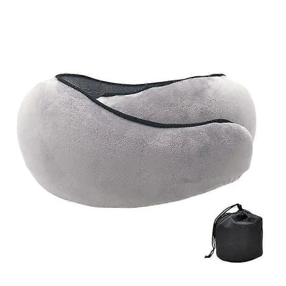 Travel Neck Pillow U-Shaped Memory Cotton Neck Pillows Massage Neck Pillow Sleeping Airplane Pillow Cervical Health Care Pillow grey