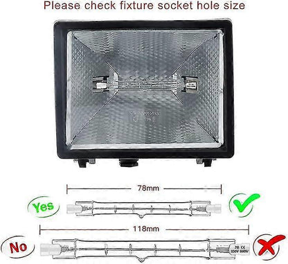 R7s Halogen Bulb Set of 5, 78mm 80w 230v, Dimmable Halogen Rod for Construction Site Floodlights - Image 4