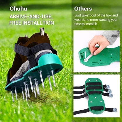Lawn Aerator Sandals for Garden Grass Aeration, Lawn Spike Shoes Grass Vertical Cutter - Image 4