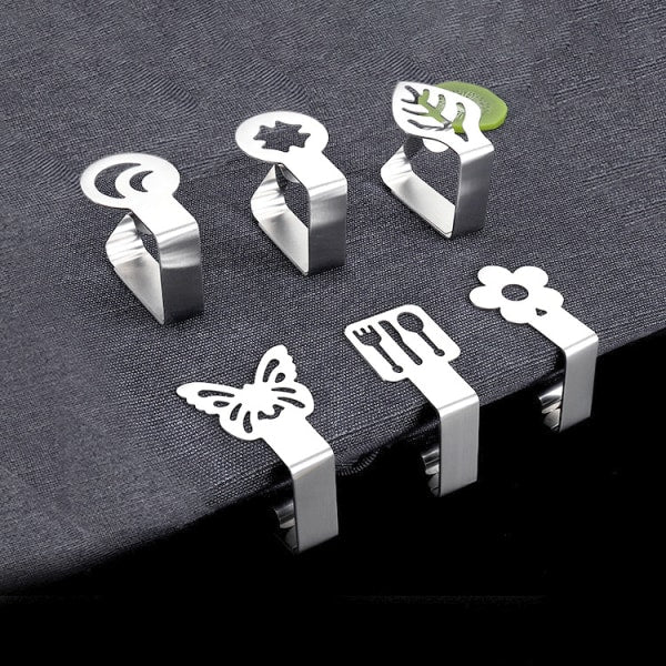 Butterfly-Shaped Cloth Clips / Cloth Holders, 4-pack Silver - Image 5