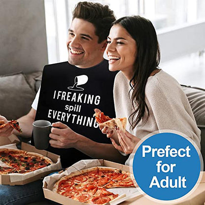 Adult Bib Clothing Protector Adult Reusable Bib for Adults with Crumb Catcher (Cup) - Image 3