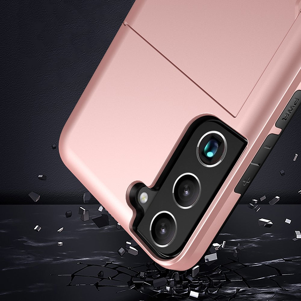 Compatible with Samsung Galaxy S22 Case with Card Slot Rose Gold - Image 2