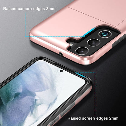 Compatible with Samsung Galaxy S22 Case with Card Slot Rose Gold - Image 4