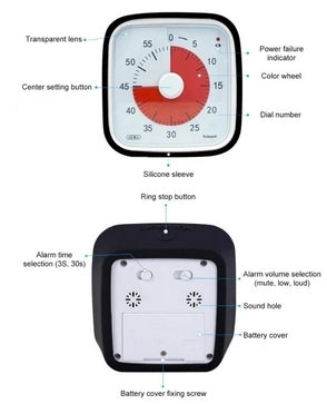 Visual Timer 60 Minute Classroom Timer for Kids Black 150 - Image 5