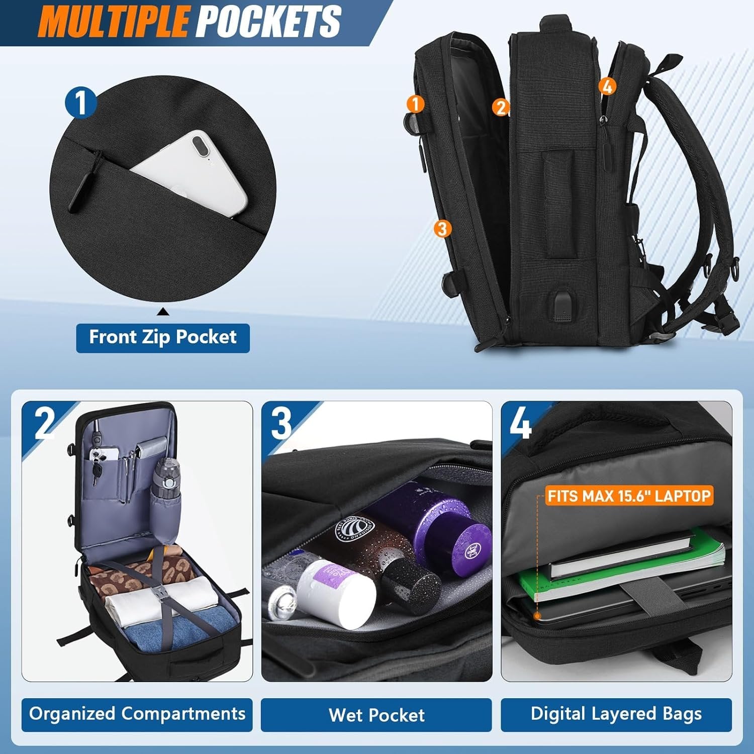 40x20x25 cm cabin bag backpack, ryanair cabin bag, cabin bag, travel backpack, laptop backpack for men and women-xindaren - Image 7