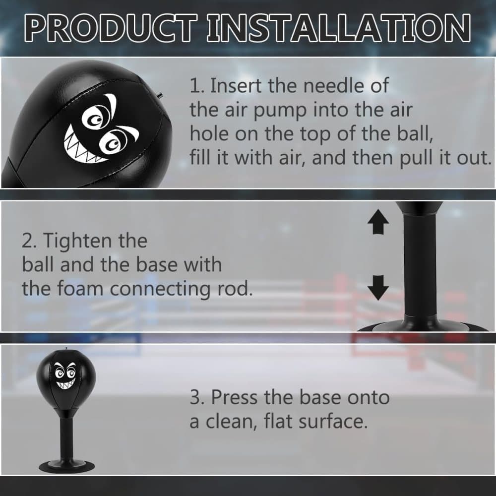 Stress Relief Boxing Ball for Desk with Suction Cup, Compatible with Office and Home Use, Perfect Gift Idea - Image 4