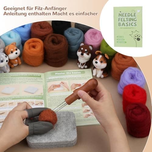 Felting Needles Kit in 24 Colors with Wool, Tools, Mat \u0026 Storage Bag for DIY Craft Projects. - Image 2