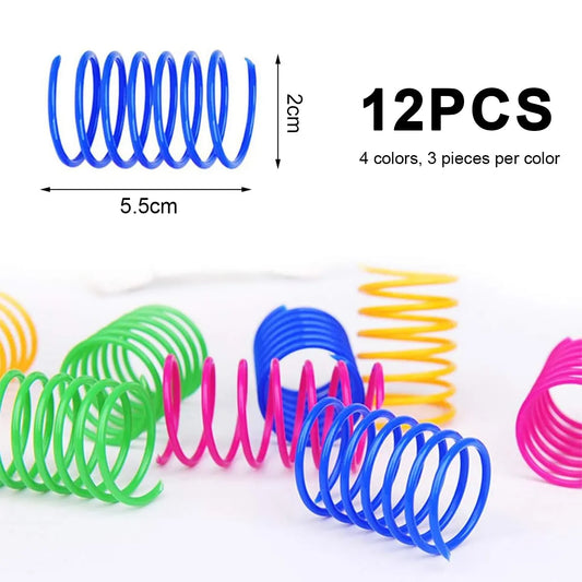 Cat Spiral Spring Toy, Interactive Durable Heavy Duty Plastic Colorful Spring Toy for Play - Image 2