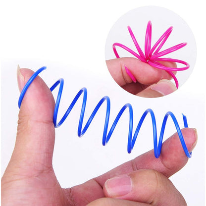 Cat Spiral Spring Toy, Interactive Durable Heavy Duty Plastic Colorful Spring Toy for Play - Image 3