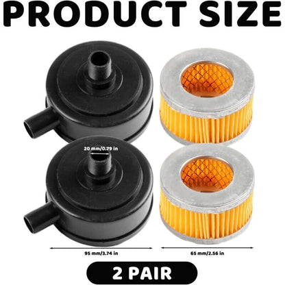 20mm Thread Air Compressor Intake Filter Muffler with Plastic Cover 2pcs for Pneumatic Tools - Image 3
