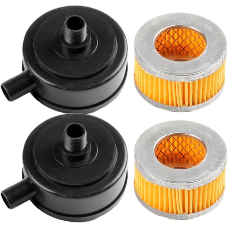 20mm Thread Air Compressor Intake Filter Muffler with Plastic Cover 2pcs for Pneumatic Tools - Image 4