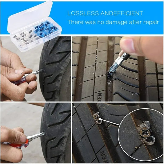 Tire Repair Rubber Nails 30Pcs for Car Motorcycle with Screwdriver 15 Small 15 Large - Image 3