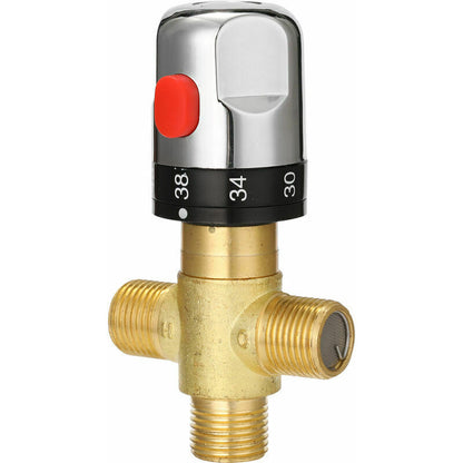 Brass Adjustable Thermostatic Bathroom Faucet Water Mixer Valve with Temperature Control for Hot and Cold Water - Image 4