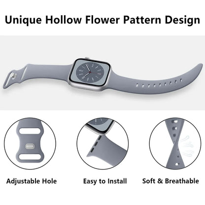 Soft Silicone Band for Compatible with Apple Watch Series 8 7 6 5 4 3 SE and Ultra, Apple, Smoky Purple, 38mm 40mm 41mm 42mm 44mm 45mm 49mm - Image 5