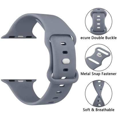 Soft Silicone Band for Compatible with Apple Watch Series 8 7 6 5 4 3 SE and Ultra, Apple, Smoky Purple, 38mm 40mm 41mm 42mm 44mm 45mm 49mm - Image 6