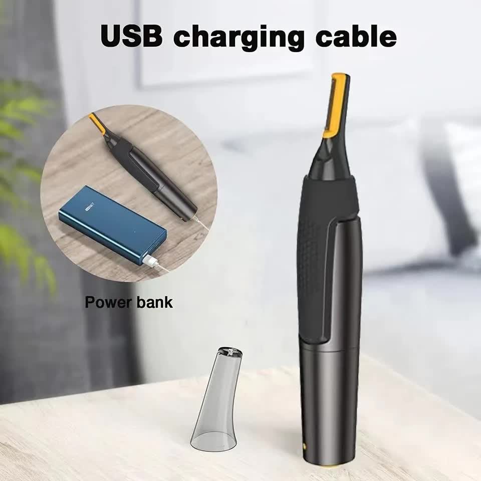 Electric Nose Hair Trimmer Men Portable USB Charging Waterproof Safe Clean Ultra-thin Precision and Ear Trimmer - Image 2