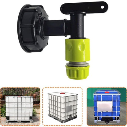 1000L Plastic Tank Faucet with Garden Hose Connector, IBC Tank Faucet Adapter, 3/4 Inch Thread Connection for Rainwater Collector, Fuel Tank - Image 3