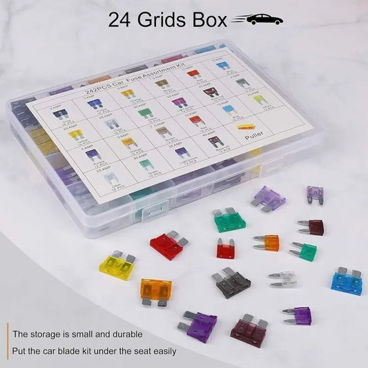 Car Fuse Auto Mini Fuses Assorted Kit 2A 3A 5A 7.5A 10A 15A 20A 25A 30A 35A 40A with Clip Storage Box 242 pcs, by DEBUNS - Image 2
