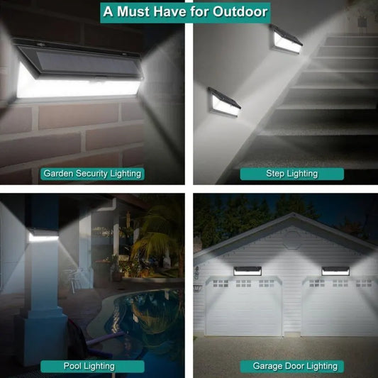 Solar Wall Light - 118 LED Solar Lamp 1000 Lumen Wall Light PIR Motion Sensor IP65 Waterproof Outdoor Garden..DEBUNS - Image 2