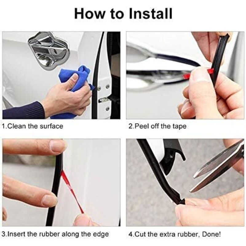 Car Door Edge Protector Rubber Strip Anti-Scratch, 5M Car Door Protector Compatible with Most Vehicles - Image 2