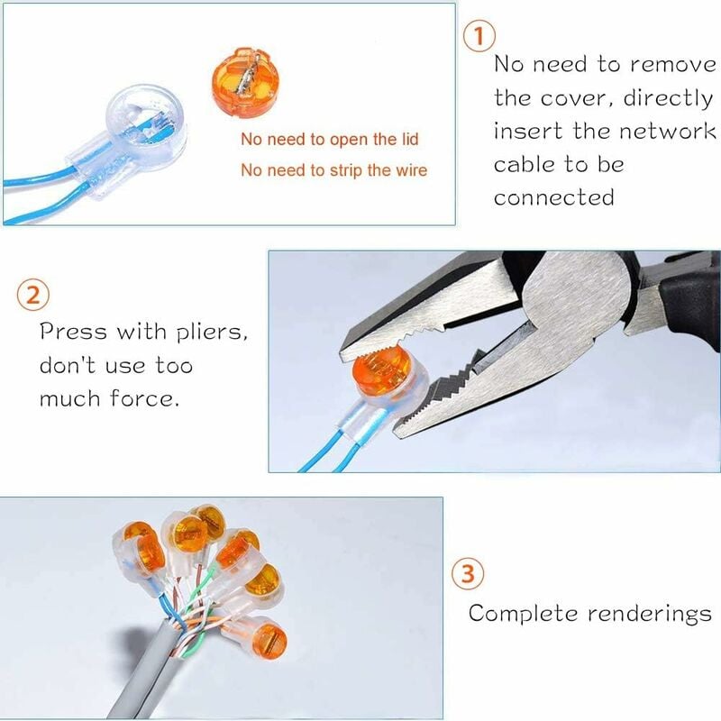 100pcs Scotchlok UY Waterproof Connector, Resin Filled Cable Connectors Wire Terminals for Garden & Outdoor Robotic Lawn Mower - Image 3