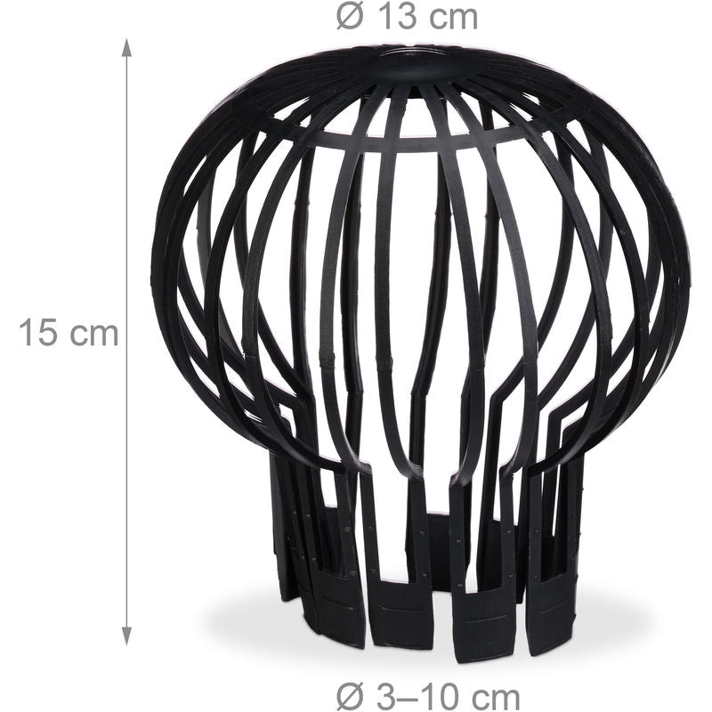 Downspout Cover, 4-pack, Plastic Basket, Leaf Catcher for Gutter, Rain Pipe Cover, Gutter Cover, Ø 13 cm, black - Image 3