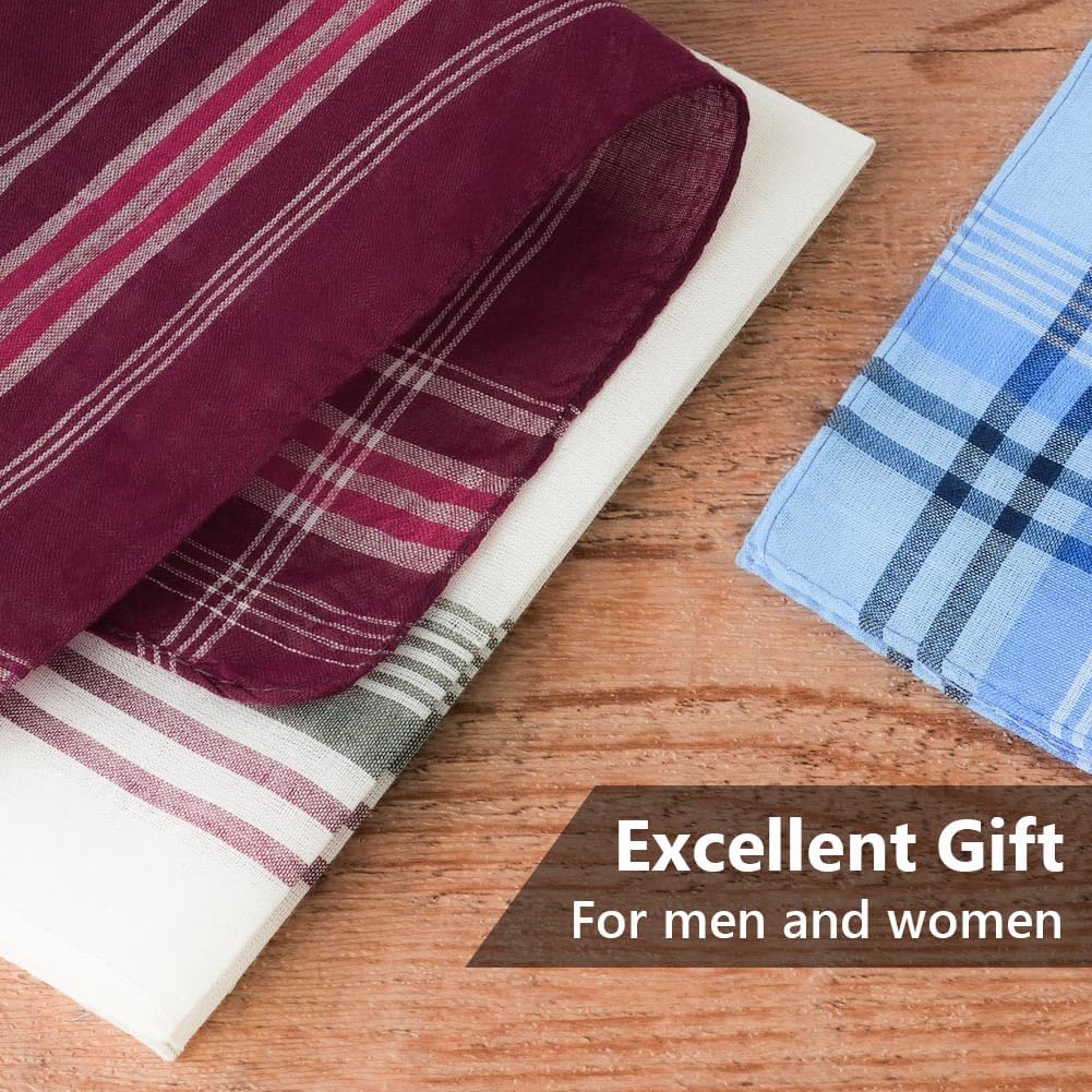 Men's Cloth Handkerchiefs, 24 Pcs Cotton Handkerchiefs for Men, Traditional Handkerchief for Men, 36 cm x 36 cm, 24 Pcs, One Size - Image 4