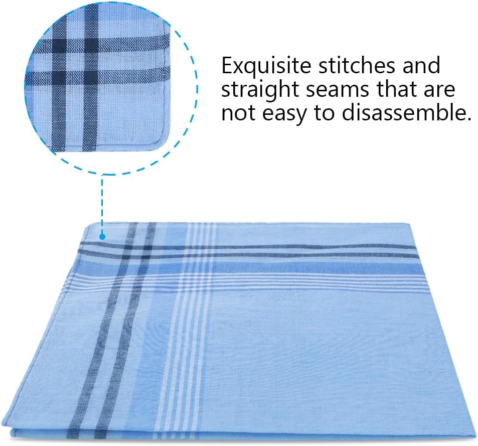 Men's Cloth Handkerchiefs, 24 Pcs Cotton Handkerchiefs for Men, Traditional Handkerchief for Men, 36 cm x 36 cm, 24 Pcs, One Size - Image 7