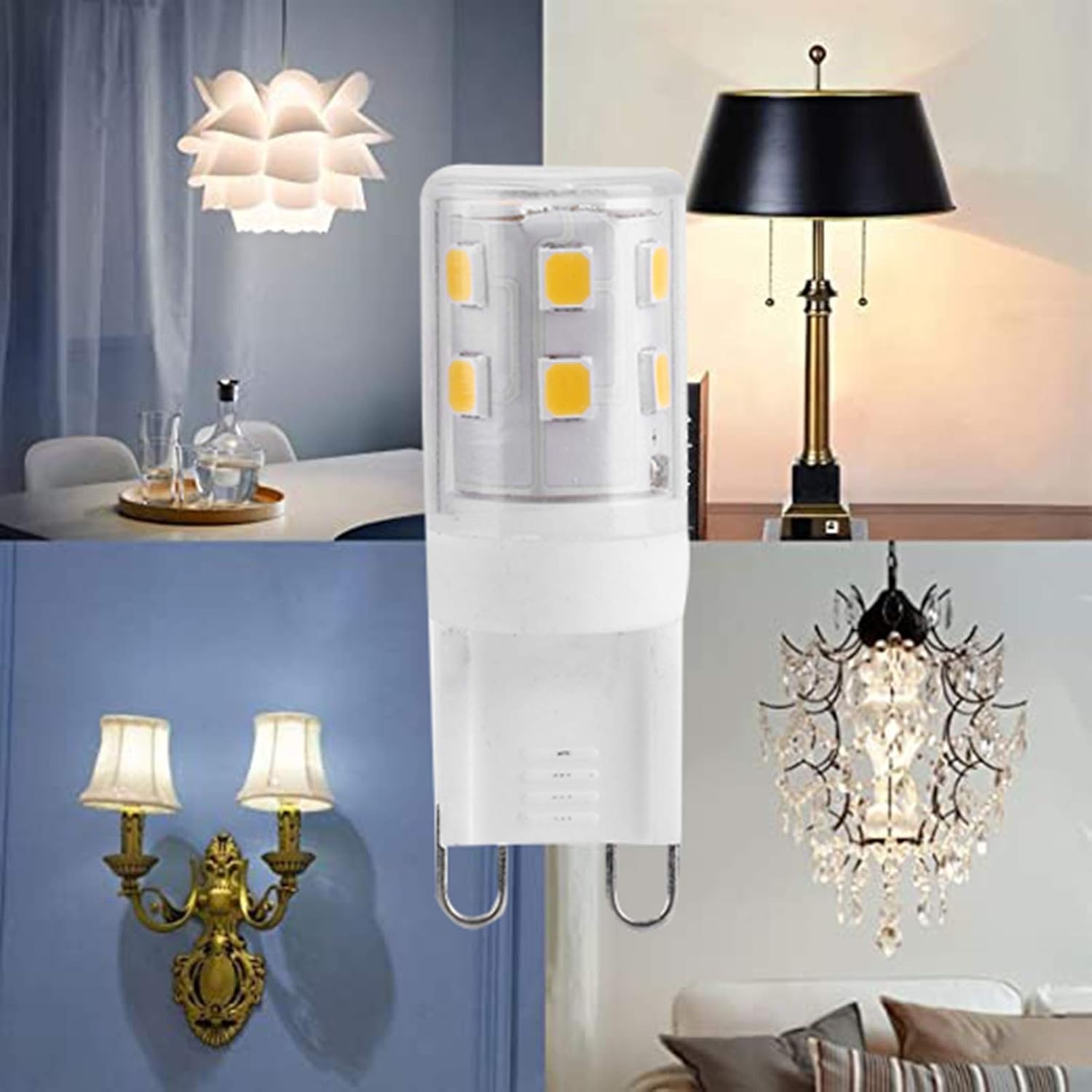 G9 LED Bulbs 2W 16-LED Mini Light Bulbs, Dimmable, Energy Saving Equivalent 30W Halogen, 10pcs, Ceramic Base, Eye Protection - Image 6