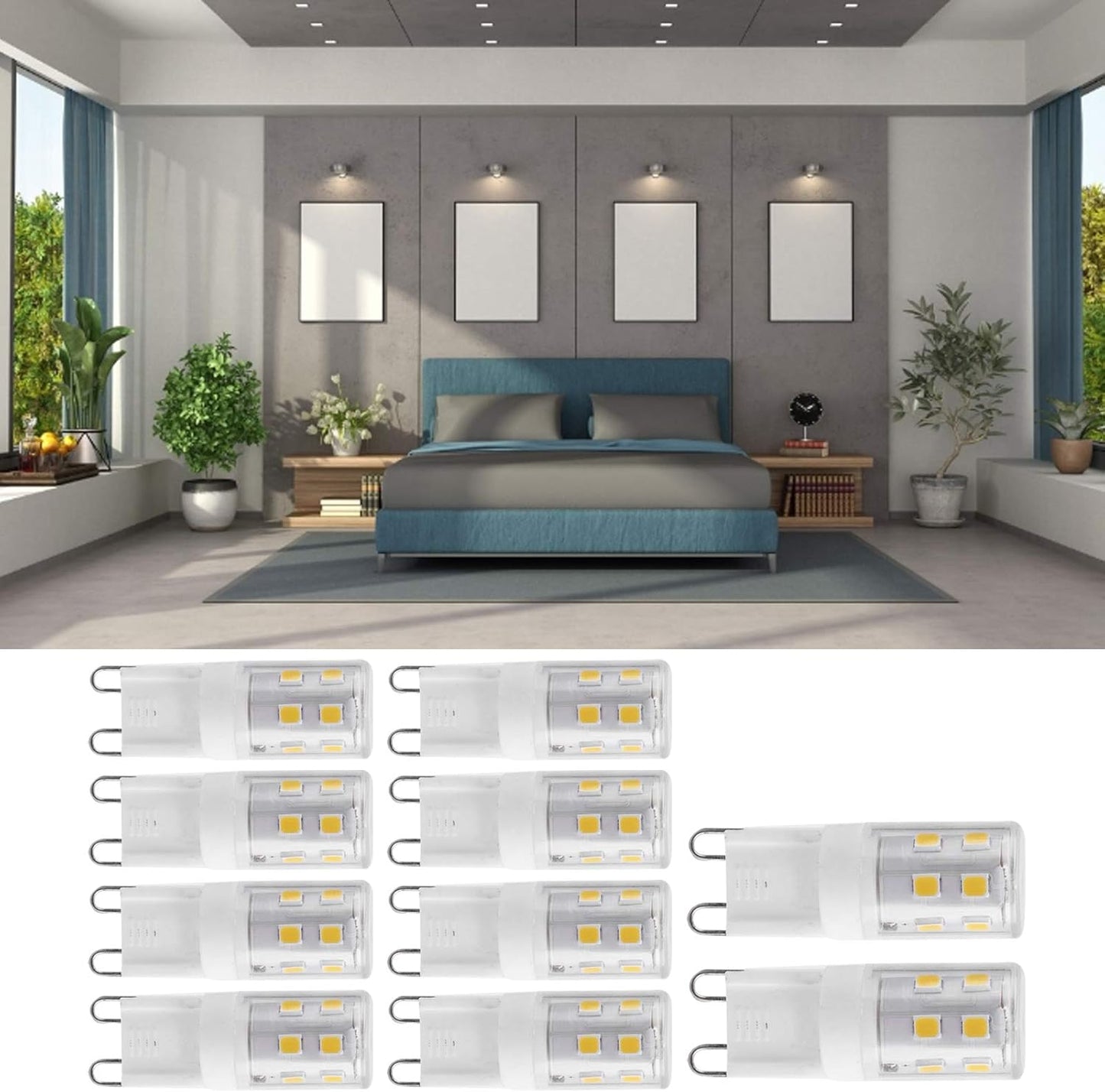 G9 LED Bulbs 2W 16-LED Mini Light Bulbs, Dimmable, Energy Saving Equivalent 30W Halogen, 10pcs, Ceramic Base, Eye Protection - Image 7