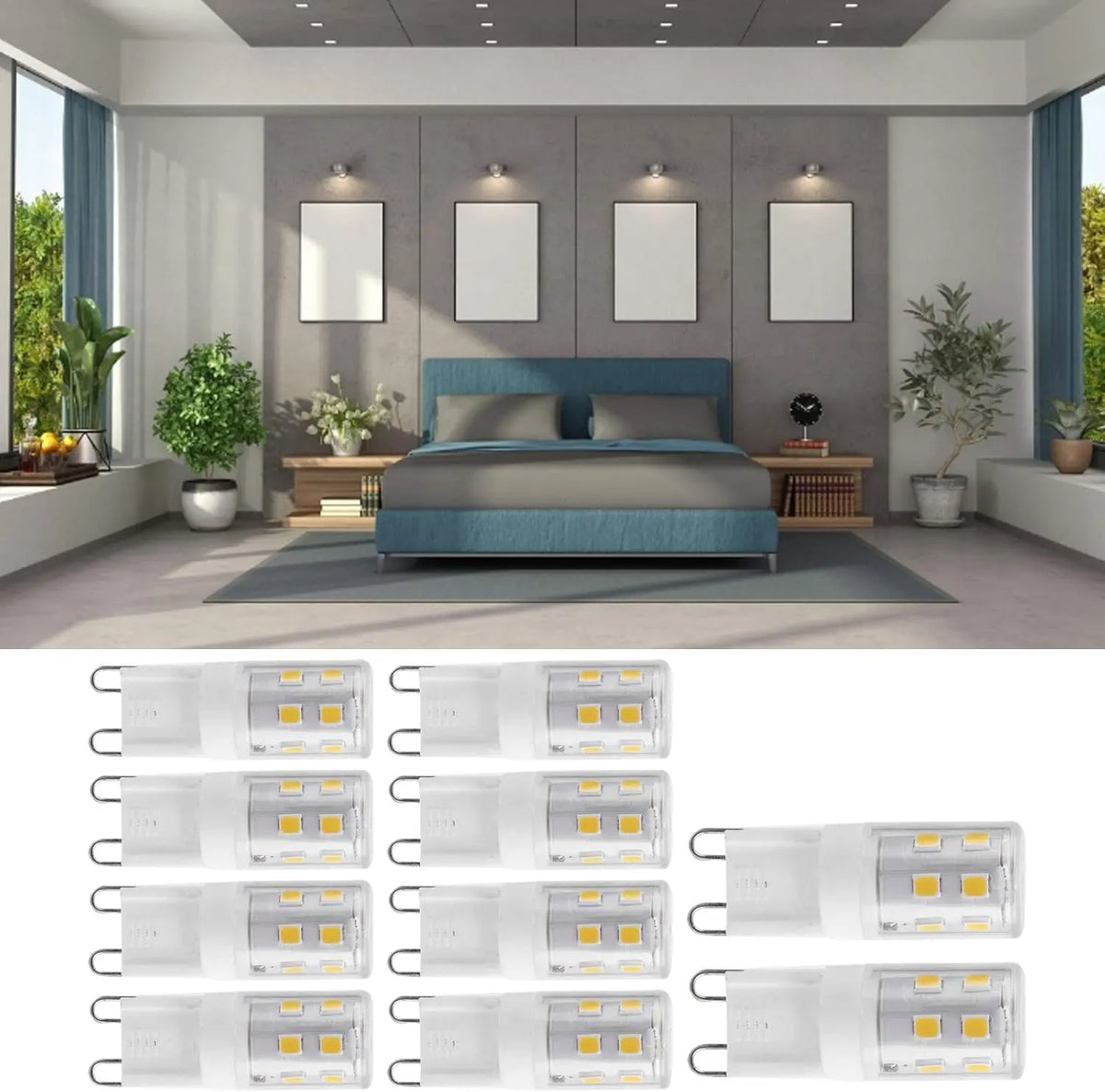 G9 LED Bulbs 2W 16-LED Mini Light Bulbs, Dimmable, Energy Saving Equivalent 30W Halogen, 10pcs, Ceramic Base, Eye Protection - Image 7