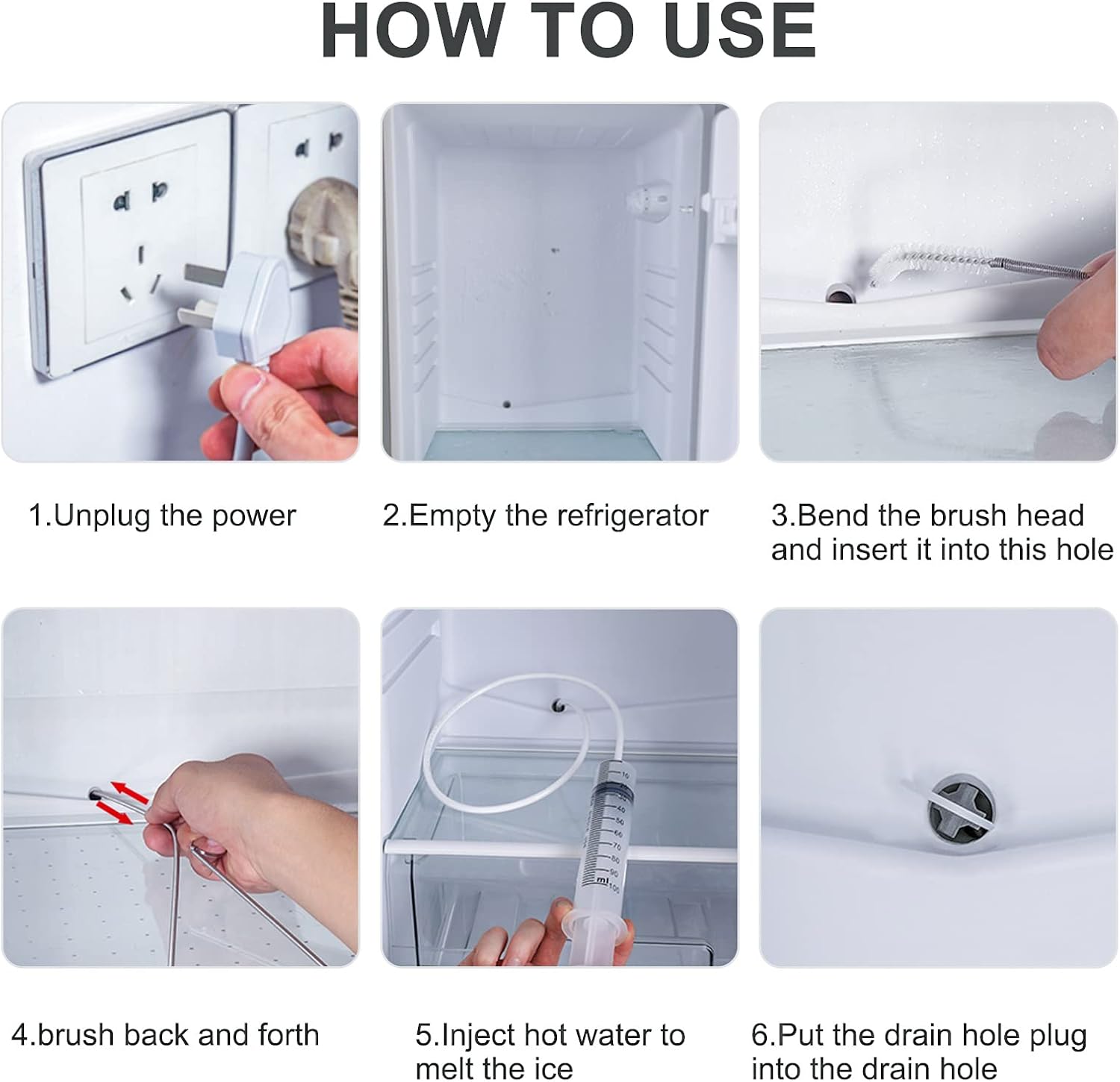 8pcs Refrigerator Drain Hole Cleaning Set Compatible with Refrigerators - Image 4