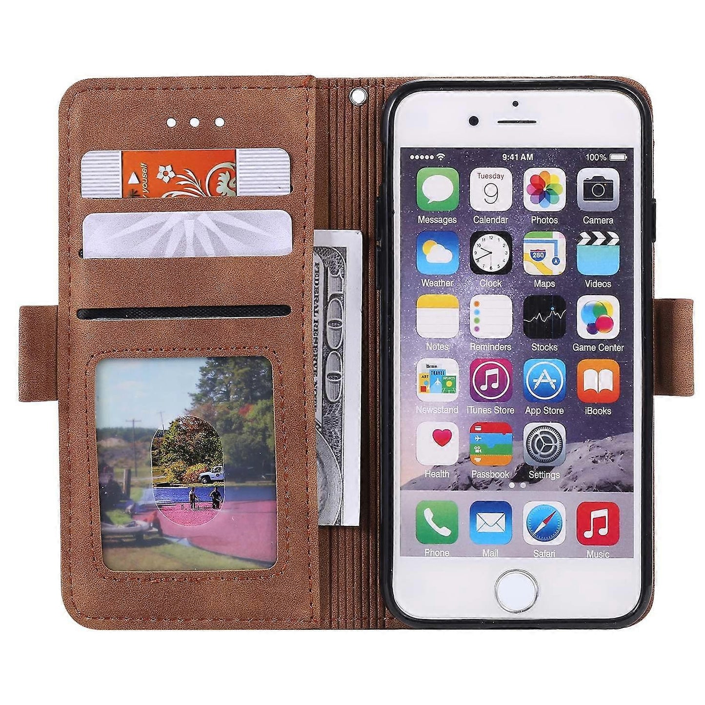 iPhone 16e Case with RFID Blocking Wallet and Stand, Leather Phone Case, Multicolor Green - Image 2