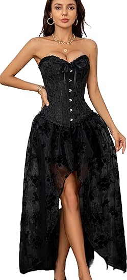 Corset Tops for Women Black XS Lace Bustier Push Up Bodysuit Shapewear - Image 6