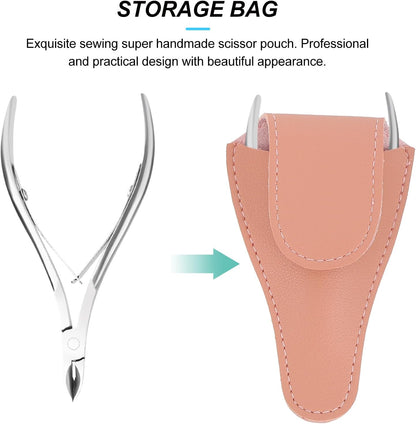 Nail Scissors Pouch Leather Pouch Holder Nail Cuticle Scissor Bag Nail Grooming Storage Case For Home Salon Cosmetic Use 3pcs - Image 4