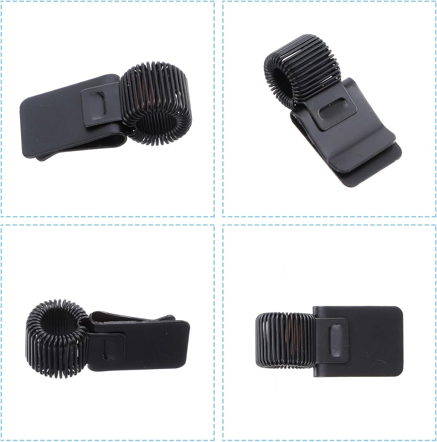 5Pcs Pen Loop Holder, Black Pen Clip Board Holders, Metal Pen Holder Clips with Adjustable Spring Loop, Pen Pencil Holder Organizer, for Notebook and Clipboard in Home, Office, Pocket - Image 3