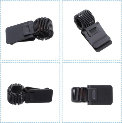 5Pcs Pen Loop Holder, Black Pen Clip Board Holders, Metal Pen Holder Clips with Adjustable Spring Loop, Pen Pencil Holder Organizer, for Notebook and Clipboard in Home, Office, Pocket - Image 3