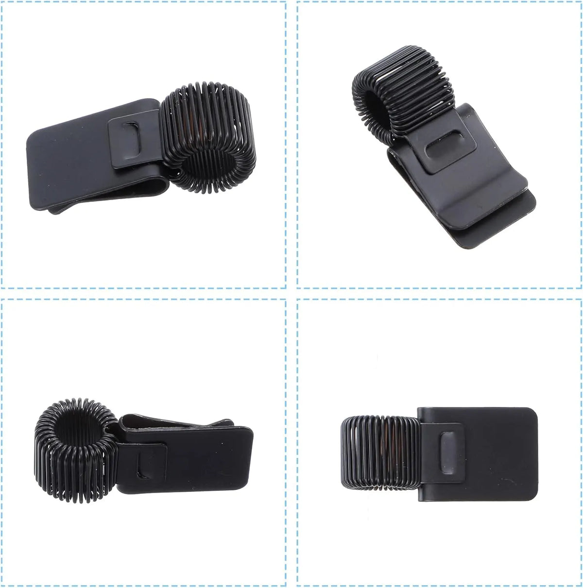 5Pcs Pen Loop Holder, Black Pen Clip Board Holders, Metal Pen Holder Clips with Adjustable Spring Loop, Pen Pencil Holder Organizer, for Notebook and Clipboard in Home, Office, Pocket - Image 3