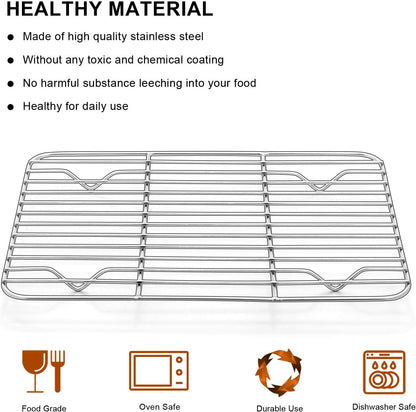 Small Baking Rack Set of 2, Stainless Steel Metal Roasting Cooking Racks, Size – 8.6"x6.2", Non Toxic & Rust Free, Fit for Small Toaster Oven, Dishwasher Safe - Image 4