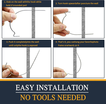 Picture Hanger Super Hook 20PCS,High-Quality Steel Picture Hanger Hercules Hooks,Used for Drywall, Wood Wall, Plaster Wall, can Hang Photos, Art, Clock, Mirror. - Image 4