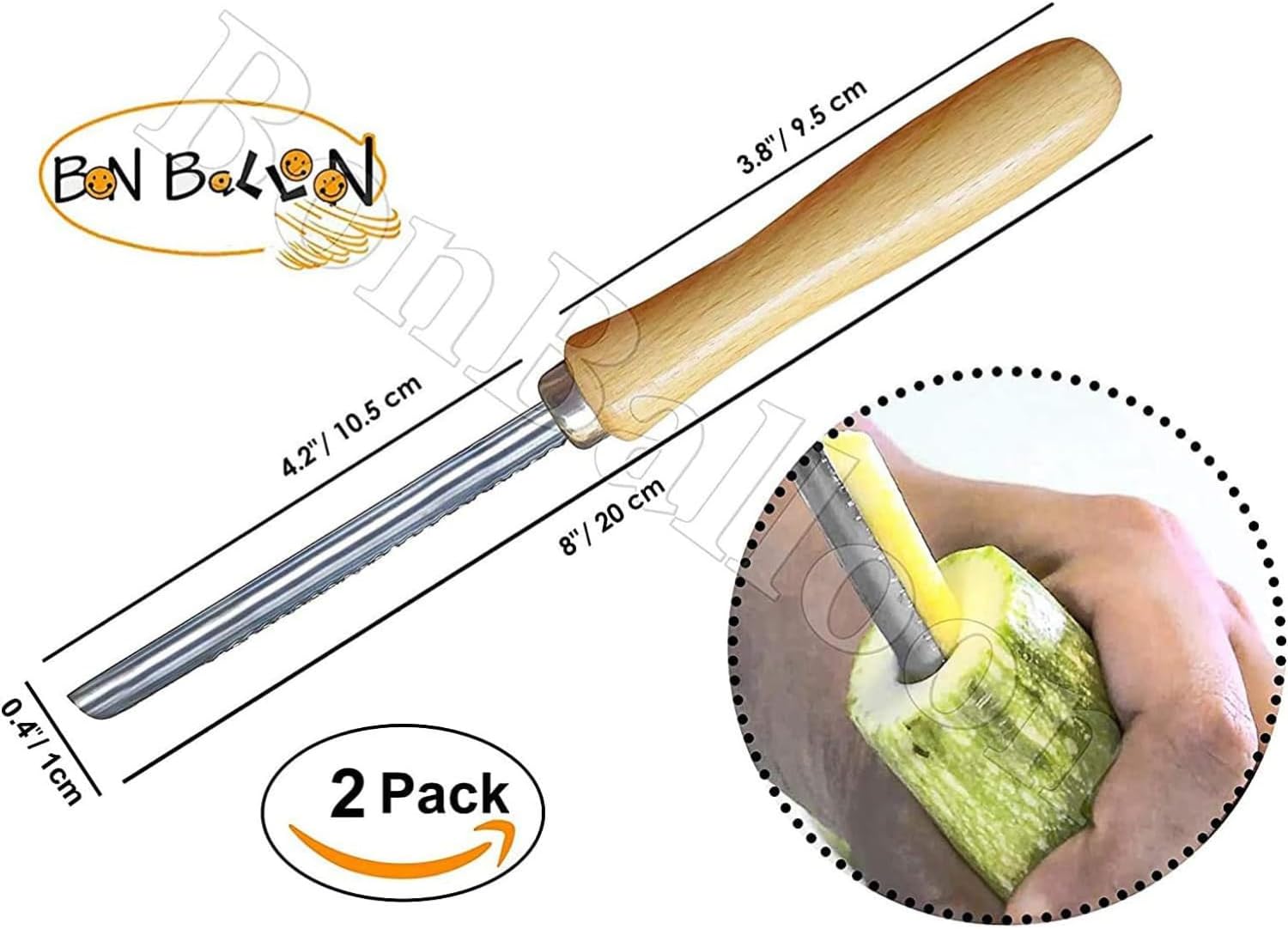 Zucchini Squash Vegetable Corer 2 pcs Corers Stainless Steel Core Remover Tool Kitchen Stuffed Vegetables Veggies Seed Remover Remove Seeds Eggplant Cucumber 8" Long Coring Tools Gadgets Drill - Image 4