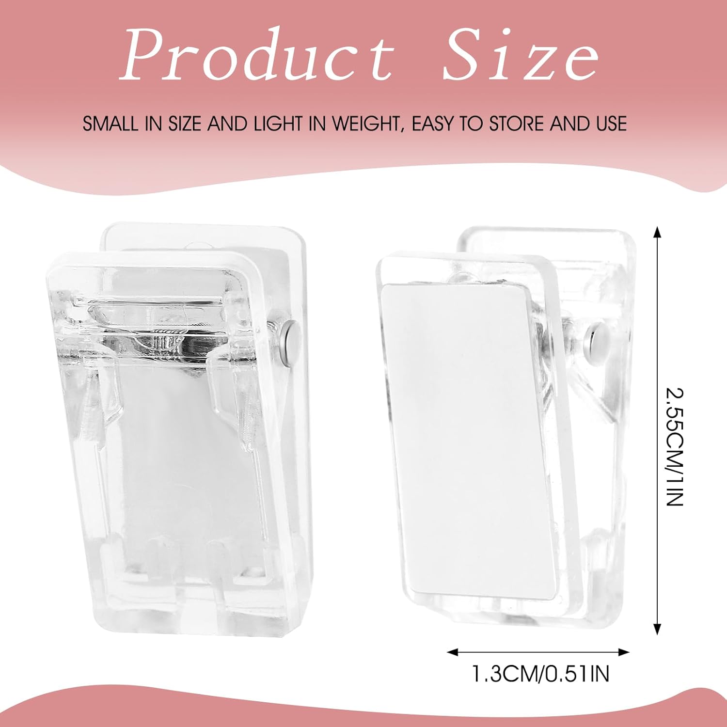 15 Pcs Tapestry Wall Hanging Clips, Self Adhesive Clips Wall Clips Poster Hanger Shower Curtain Clips Double-Sided Adhesive Spring Clips for Blanket Poster Clothing Wall Flag (Clear) - Image 2