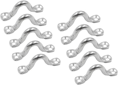 10Pcs M8 316 Stainless Steel Bimini Boat Top PAD Eye, Eye Straps, Tie Down, Kayak Deck Loops, Tie Down Anchor Point, Footman's Loop for Kayak Canoe Rigging - Image 4