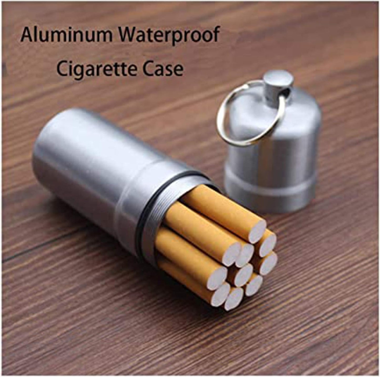 Cigarette Box, Aluminum Alloy Cigarette Case, Airtight Smell Proof Container, Cylinder Sealed Portable Waterproof Unique Birthday for Women Men 2pcs - Image 2