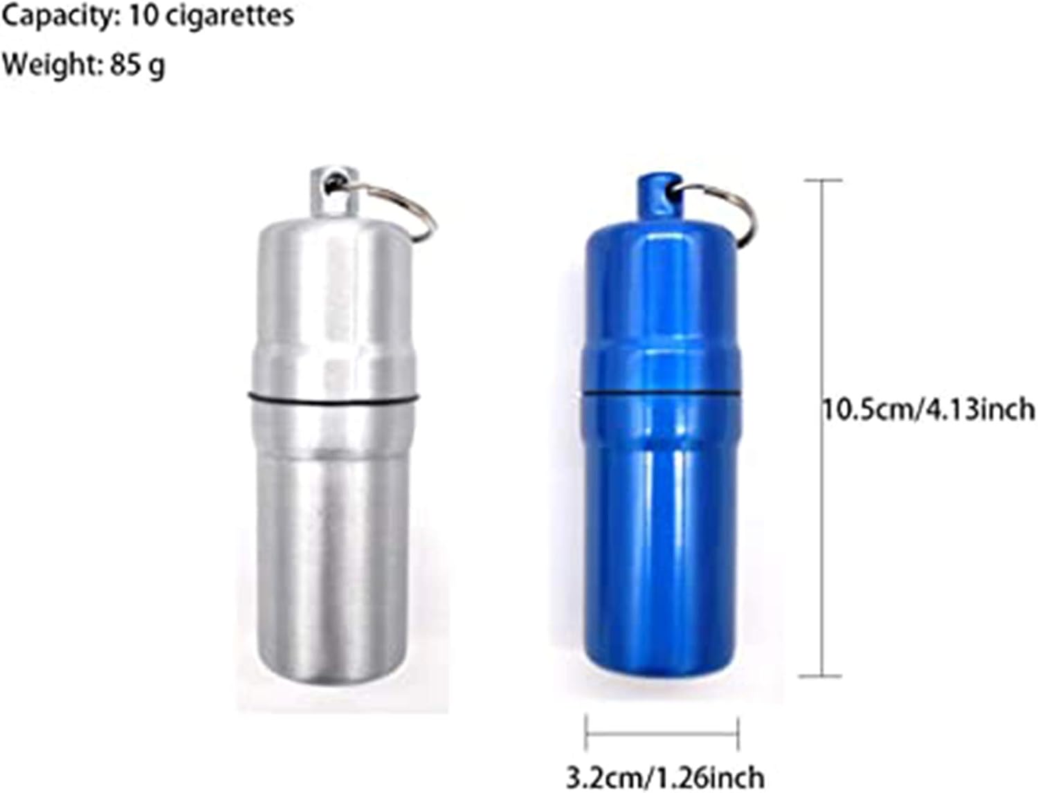Cigarette Box, Aluminum Alloy Cigarette Case, Airtight Smell Proof Container, Cylinder Sealed Portable Waterproof Unique Birthday for Women Men 2pcs - Image 3