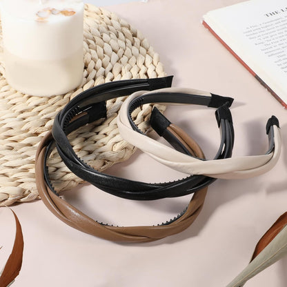 3 PCS Non-slip Leather Headbands for Women, Twisted Headband for Women, Boho Braided Headband, Hair Accessories for Woman Girls - Image 4